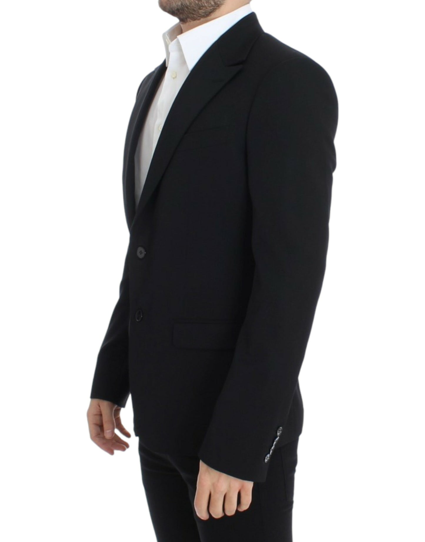 Dolce &amp; Gabbana Black wool slim fit blazer