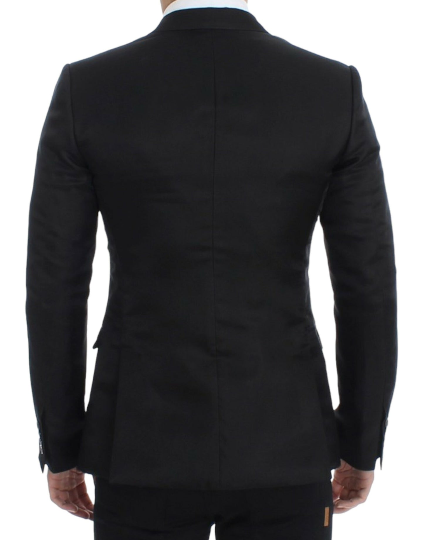 Dolce &amp; Gabbana Elegant Black Silk Blend Two-Button Blazer