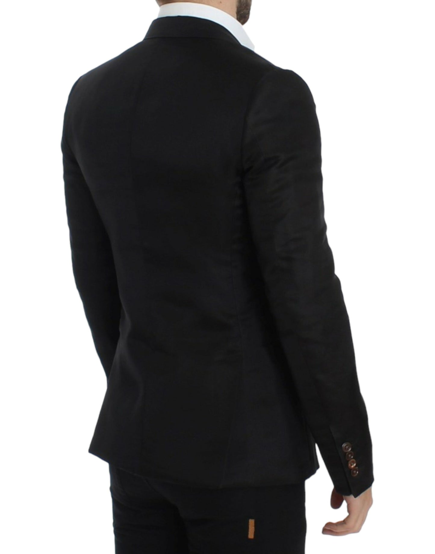 Dolce &amp; Gabbana Elegant Black Silk Blend Two-Button Blazer