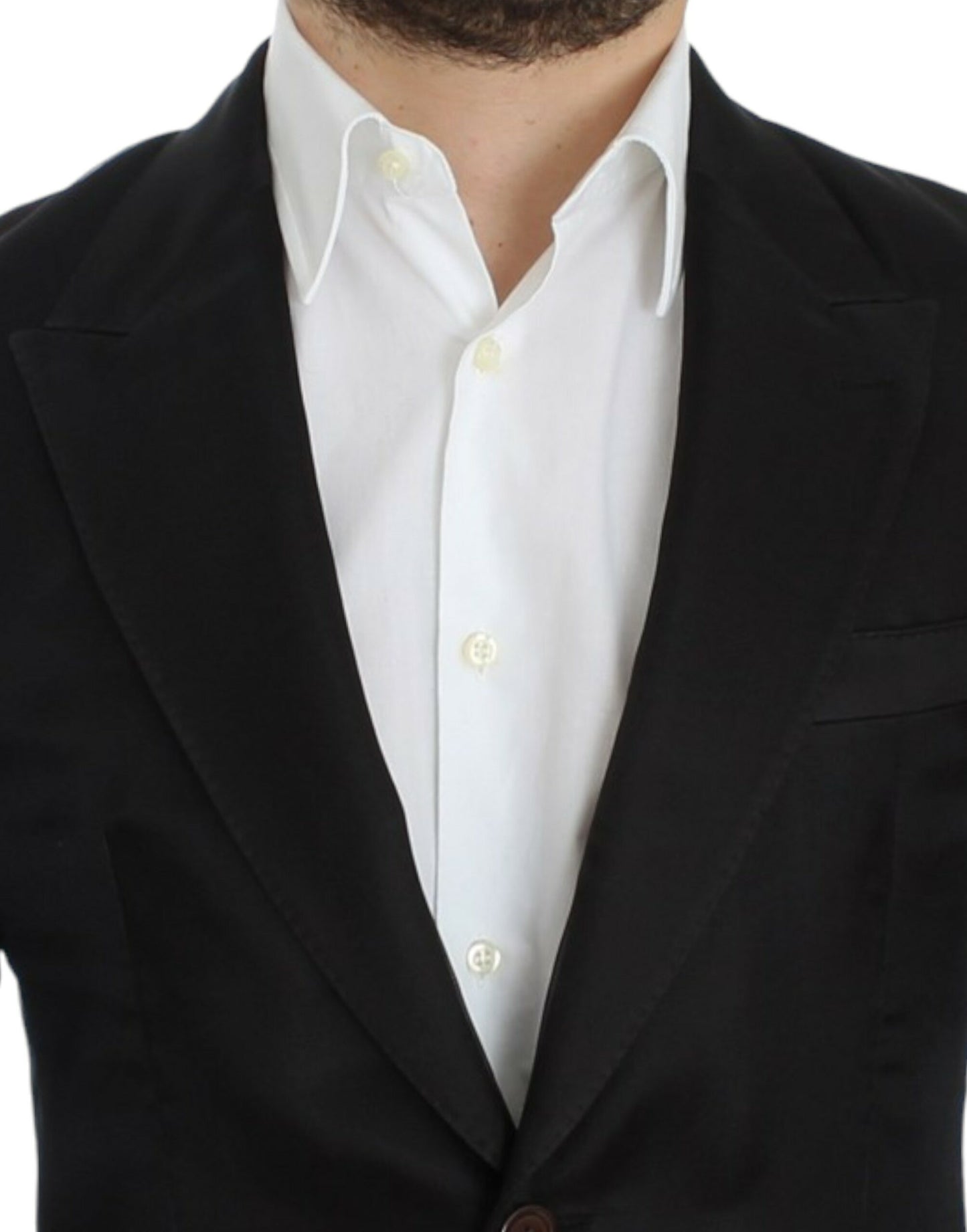 Dolce &amp; Gabbana Elegant Black Silk Blend Two-Button Blazer