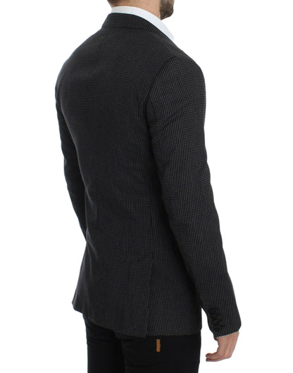 Dolce &amp; Gabbana Elegant Black Polka Dotted Slim Fit Blazer