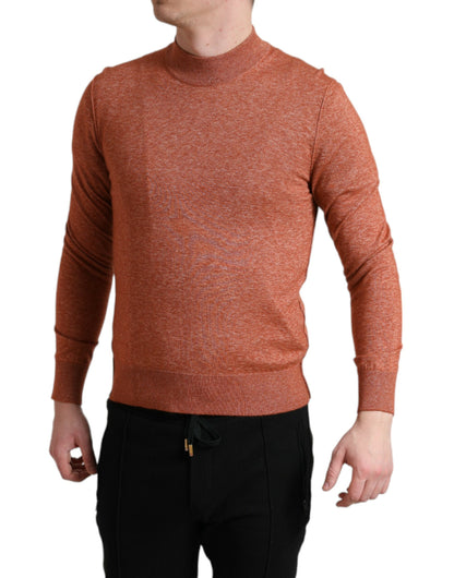 Dolce &amp; Gabbana Orange Cashmere Crew Neck Pullover Sweater