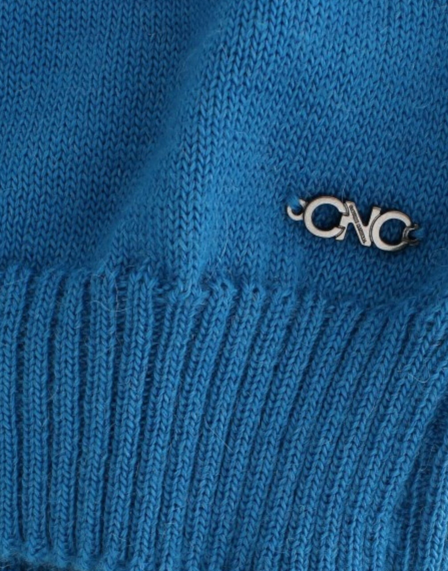 Costume National Chic Blue Scoop Neck Knit Sweater