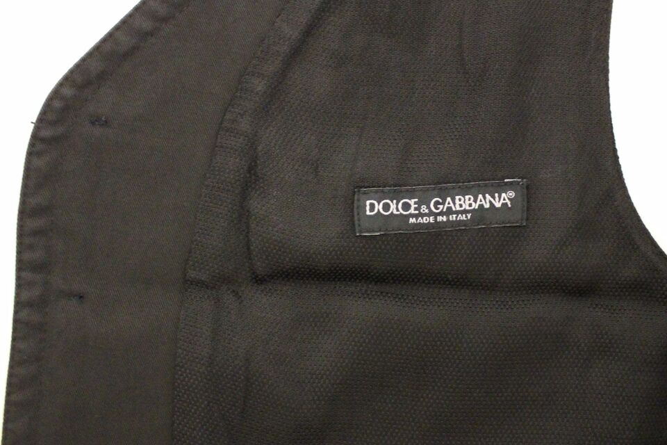 Dolce &amp; Gabbana Black Cotton Blend Dress Vest Gilet