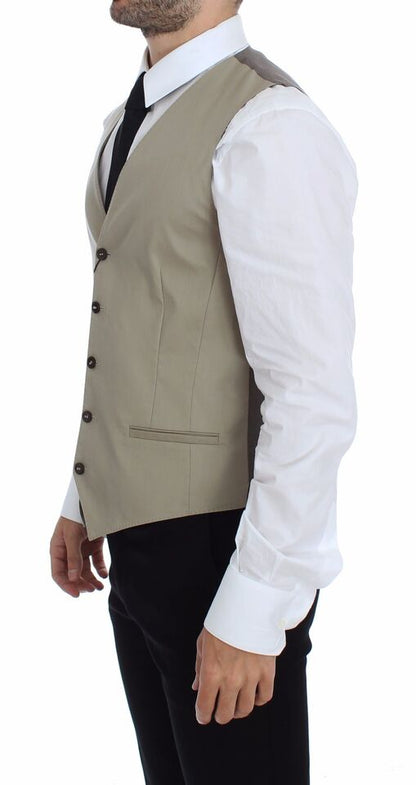 Dolce &amp; Gabbana Beige Cotton Dress Vest Blazer Jacket