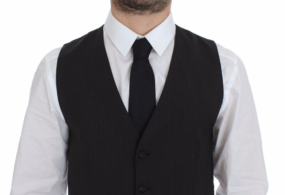 Dolce &amp; Gabbana Gray Wool Stretch Dress Vest Jacket Blazer