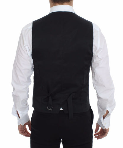 Dolce &amp; Gabbana Gray Wool Stretch Dress Vest Jacket Blazer