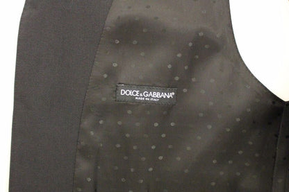 Dolce &amp; Gabbana Black Wool Silk Stretch Dress Vest Blazer