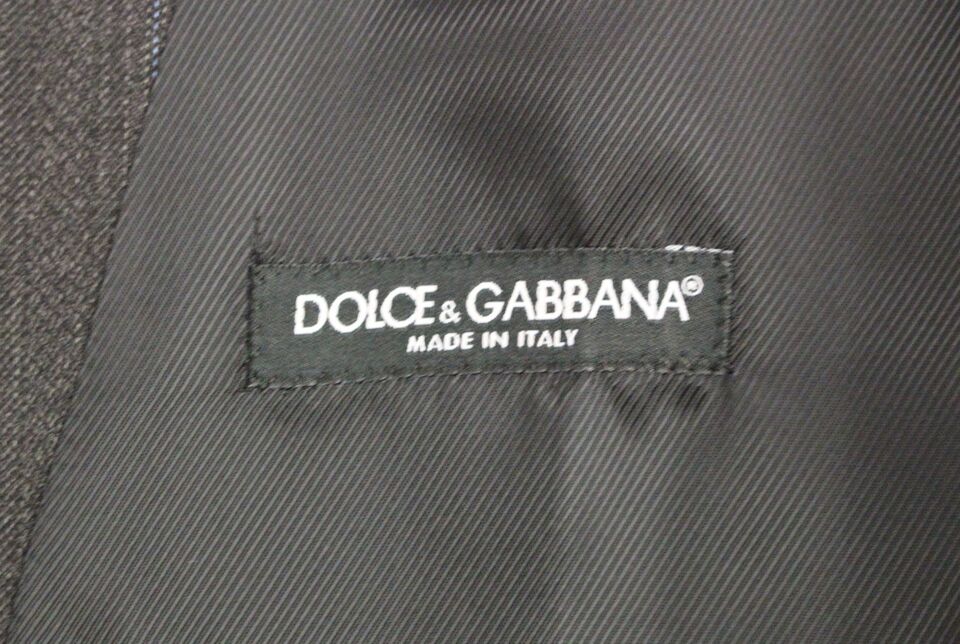 Dolce &amp; Gabbana Gray Striped Wool Logo Vest Weste Waistcoat