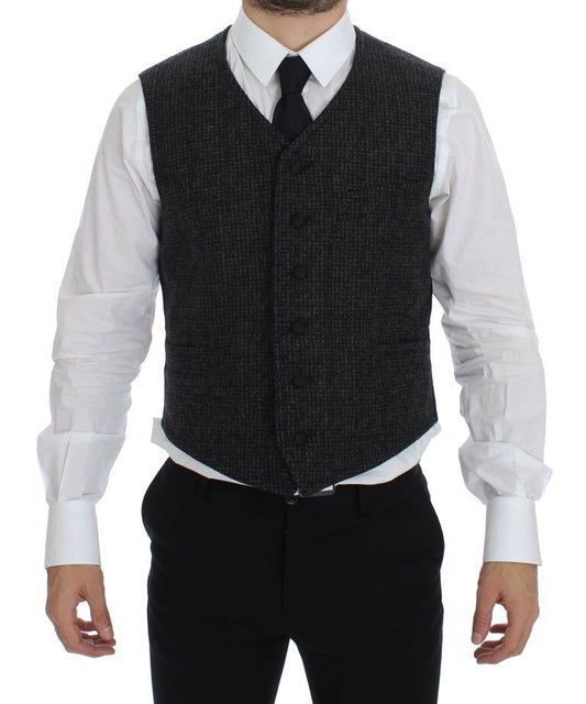 Dolce &amp; Gabbana Gray Wool Blend Vest Weste Waistcoat