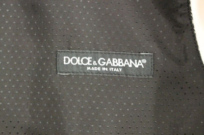 Dolce &amp; Gabbana Gray Cotton Blend Logo Vest Weste Waistcoat