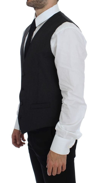 Dolce &amp; Gabbana Gray Wool Formal Dress Vest Weste Waistcoat