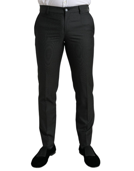 Dolce &amp; Gabbana Dark Gray Stretch Slim Formal Pants