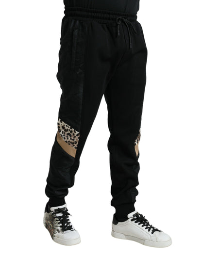 Dolce & Gabbana Elegant Black Leopard Jogger Pants