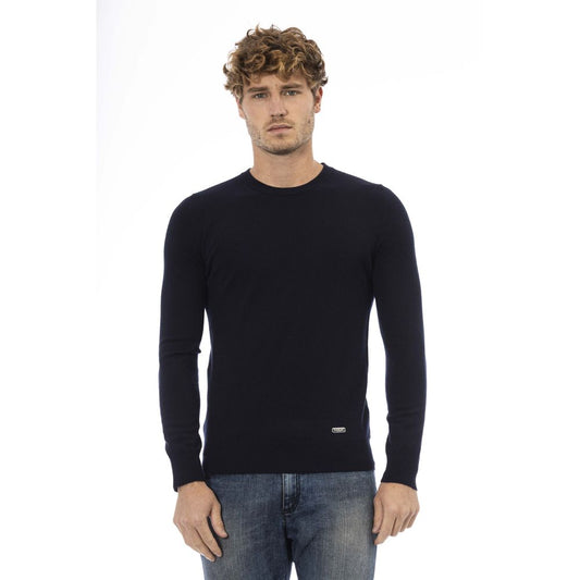 Baldinini Trend Blue Wool Men Sweater