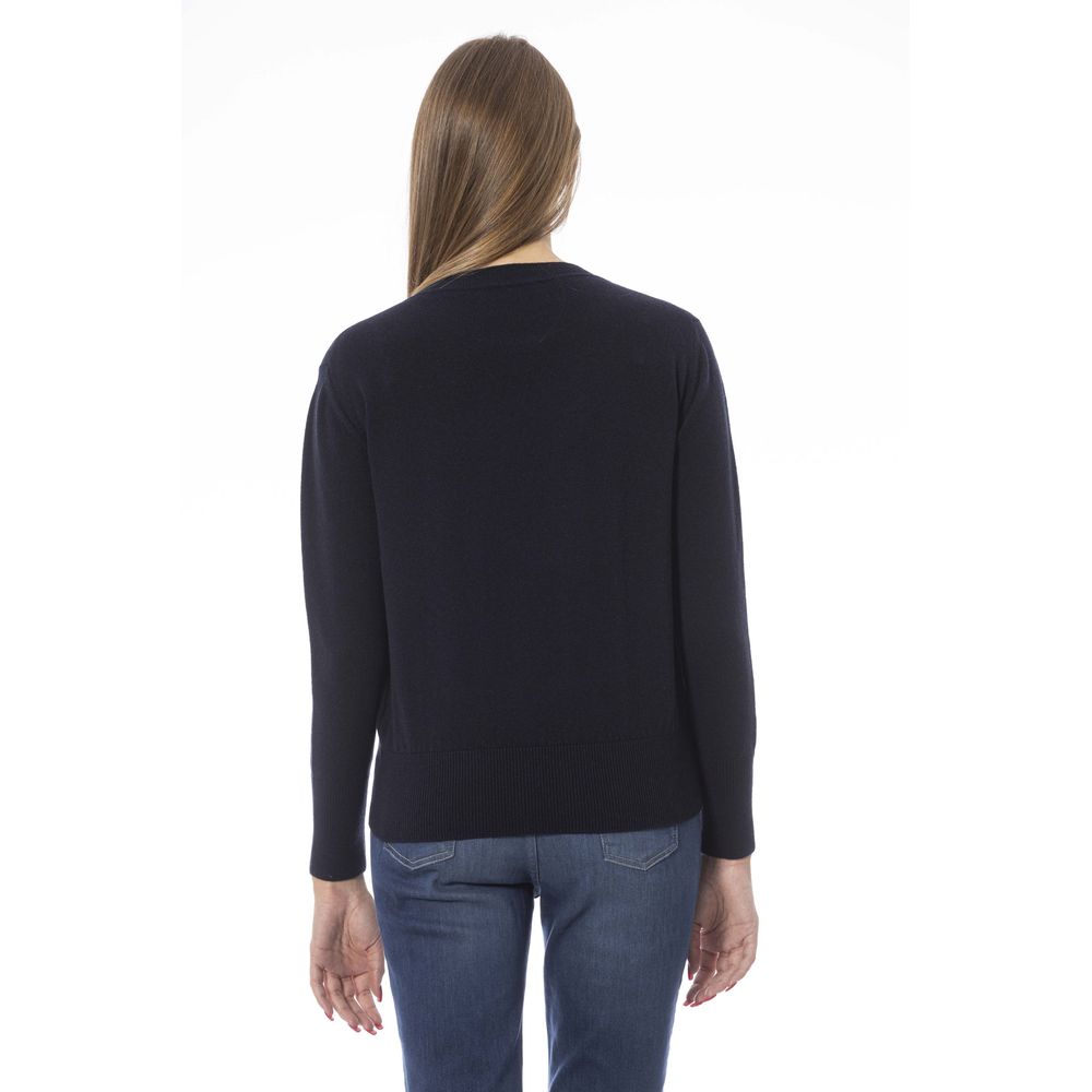 Baldinini Trend Blue Wool Women Sweater