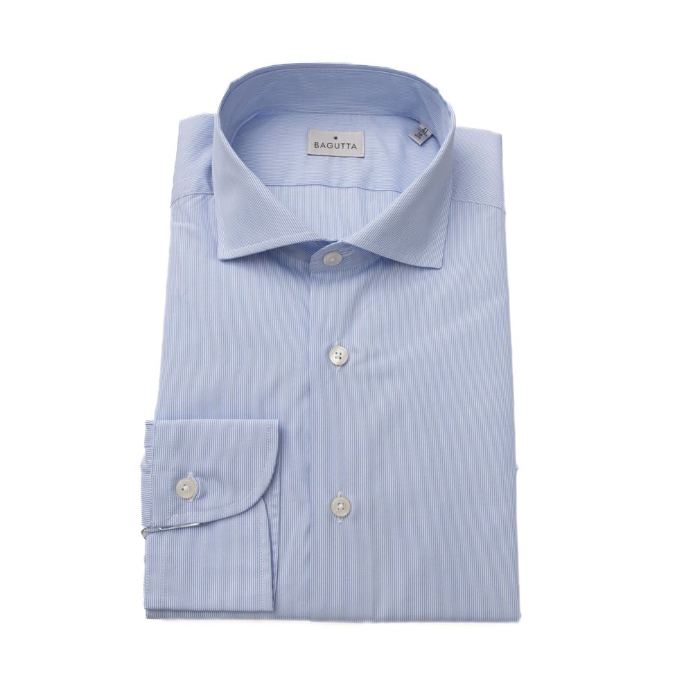 Bagutta Light Blue Cotton Men Shirt