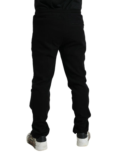 Dolce &amp; Gabbana Black Cotton Blend Jogger Sweatpants Pants