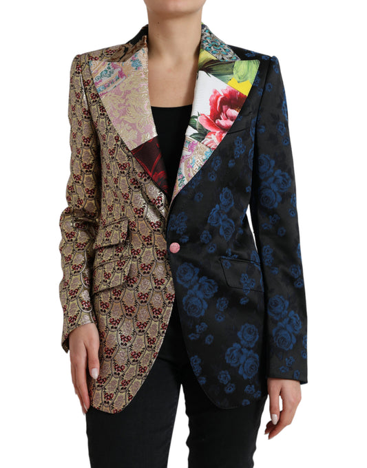 Dolce &amp; Gabbana Multicolor Floral Patchwork Jacquard Jacket