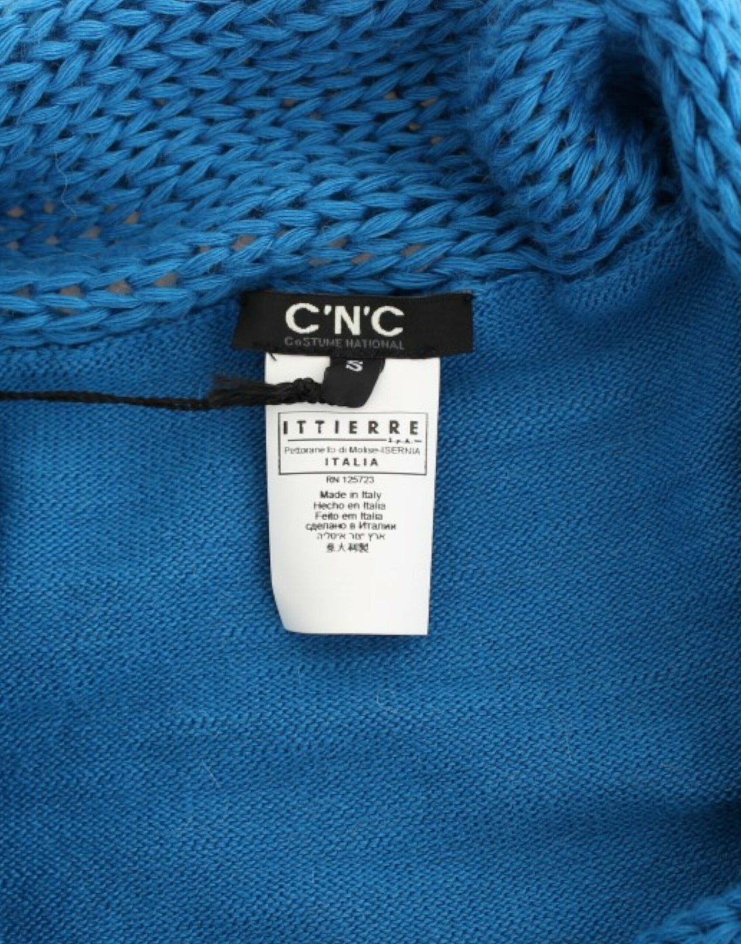 Costume National Cozy Scoop Neck Blue Knit Sweater