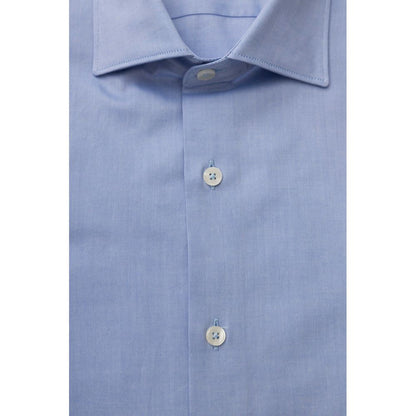 Bagutta Light Blue Cotton Men Shirt