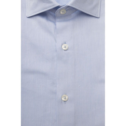 Bagutta Light Blue Cotton Men Shirt