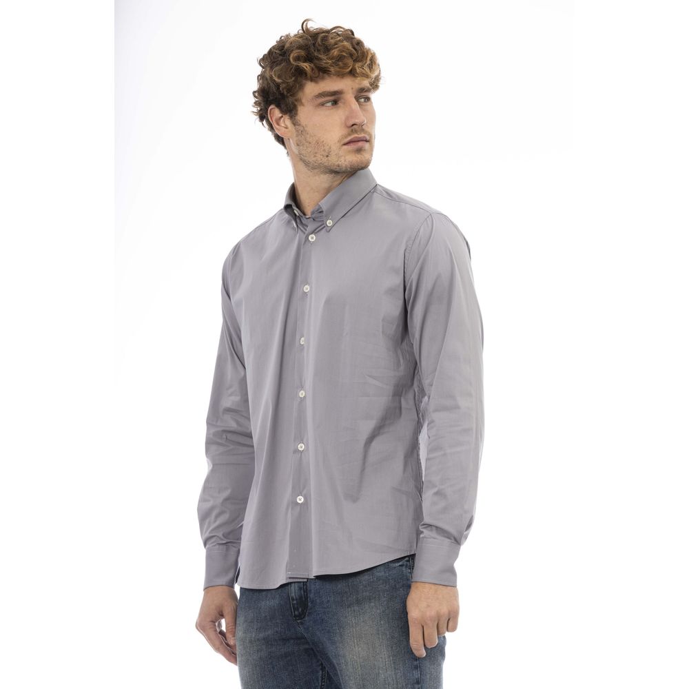 Baldinini Trend Gray Cotton Men Shirt