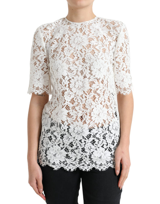 Dolce & Gabbana Elegant White Lace Blouse