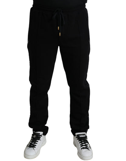 Dolce &amp; Gabbana Black Cotton Skinny Jogger Sweatpants Pants