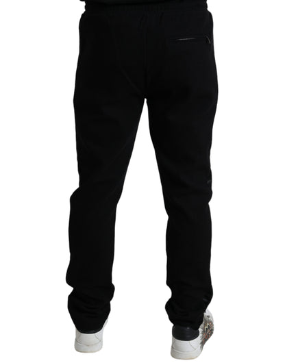 Dolce &amp; Gabbana Black Cotton Skinny Jogger Sweatpants Pants