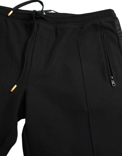 Dolce &amp; Gabbana Black Cotton Skinny Jogger Sweatpants Pants