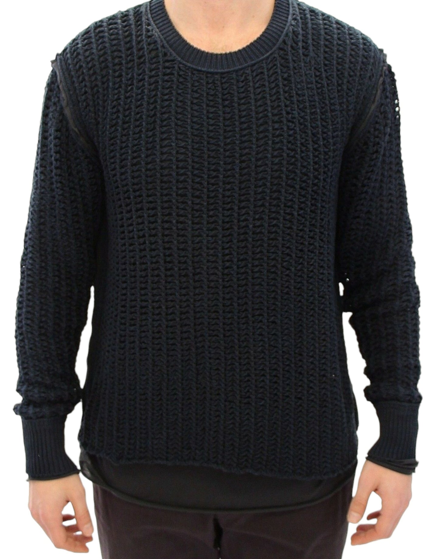 Dolce &amp; Gabbana Blue Runway Netz Pullover Netted Sweater