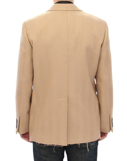 Dolce & Gabbana Elegant Beige Formal Wool Coat