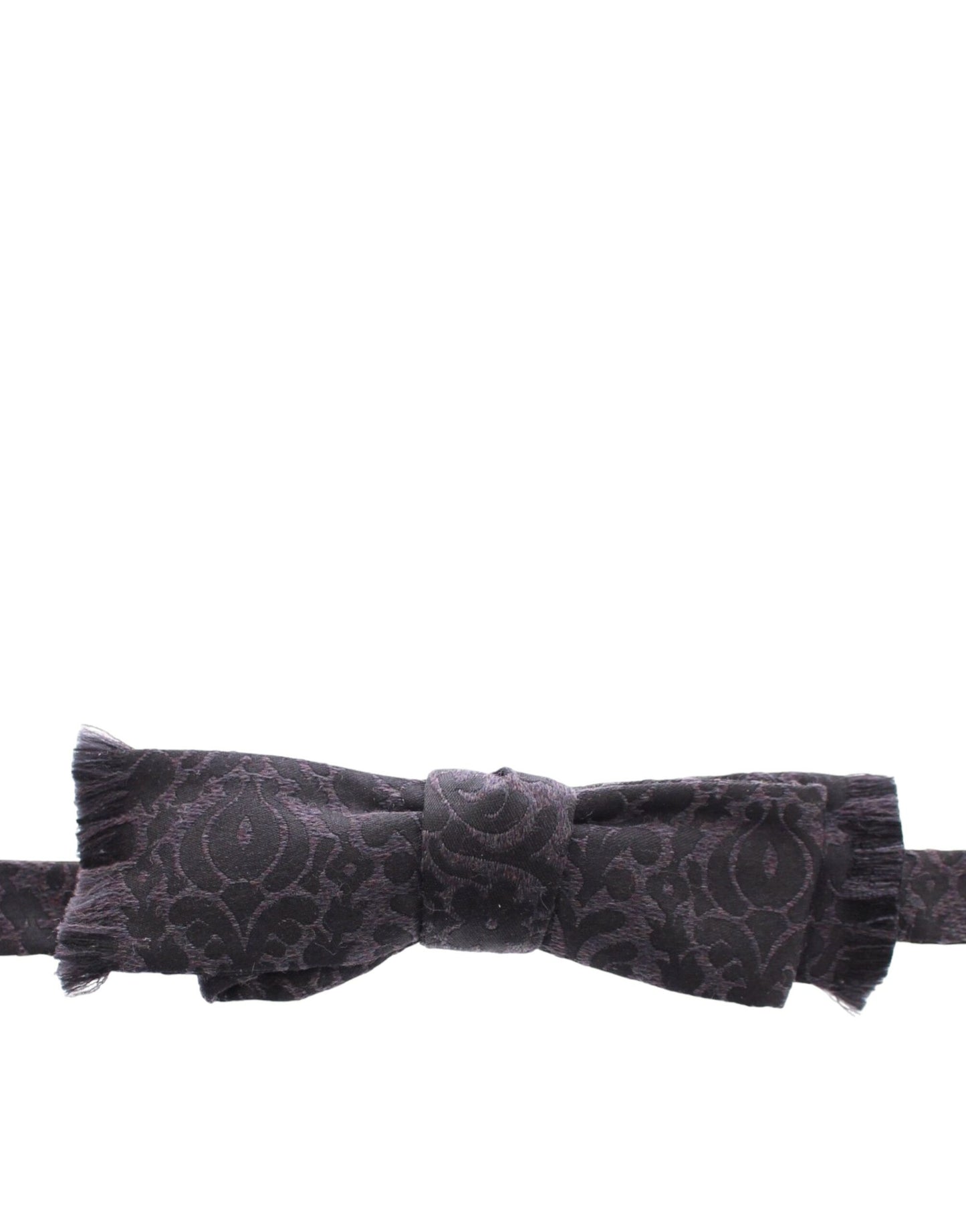 Dolce &amp; Gabbana Gray Black Wool Silk Bow Tie