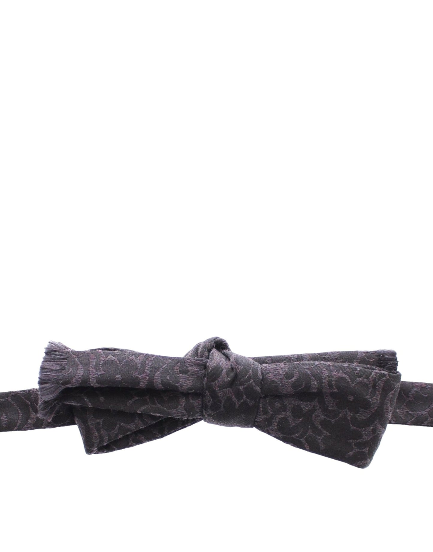 Dolce &amp; Gabbana Gray Black Wool Silk Bow Tie