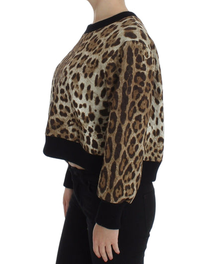 Dolce &amp; Gabbana Leopard Print Crewneck Short Sweater