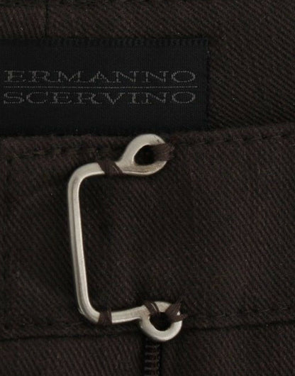 Ermanno Scervino Chic Brown Cotton Dress Pants