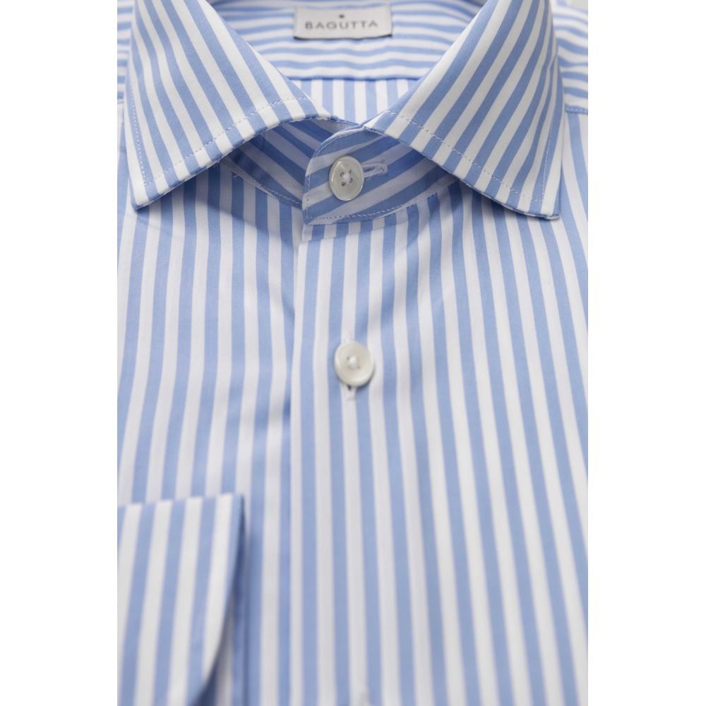 Bagutta Light Blue Cotton Men Shirt