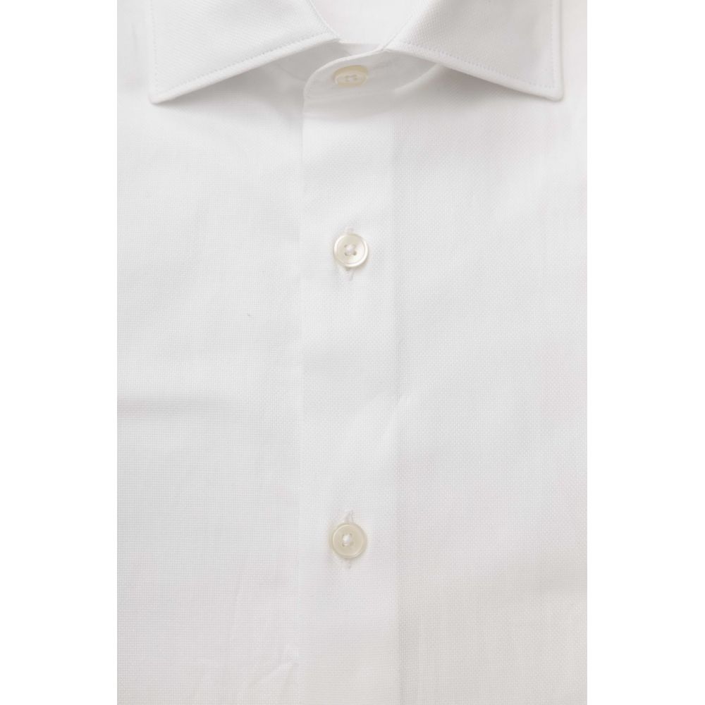 Bagutta Elegant White Cotton French Collar Shirt