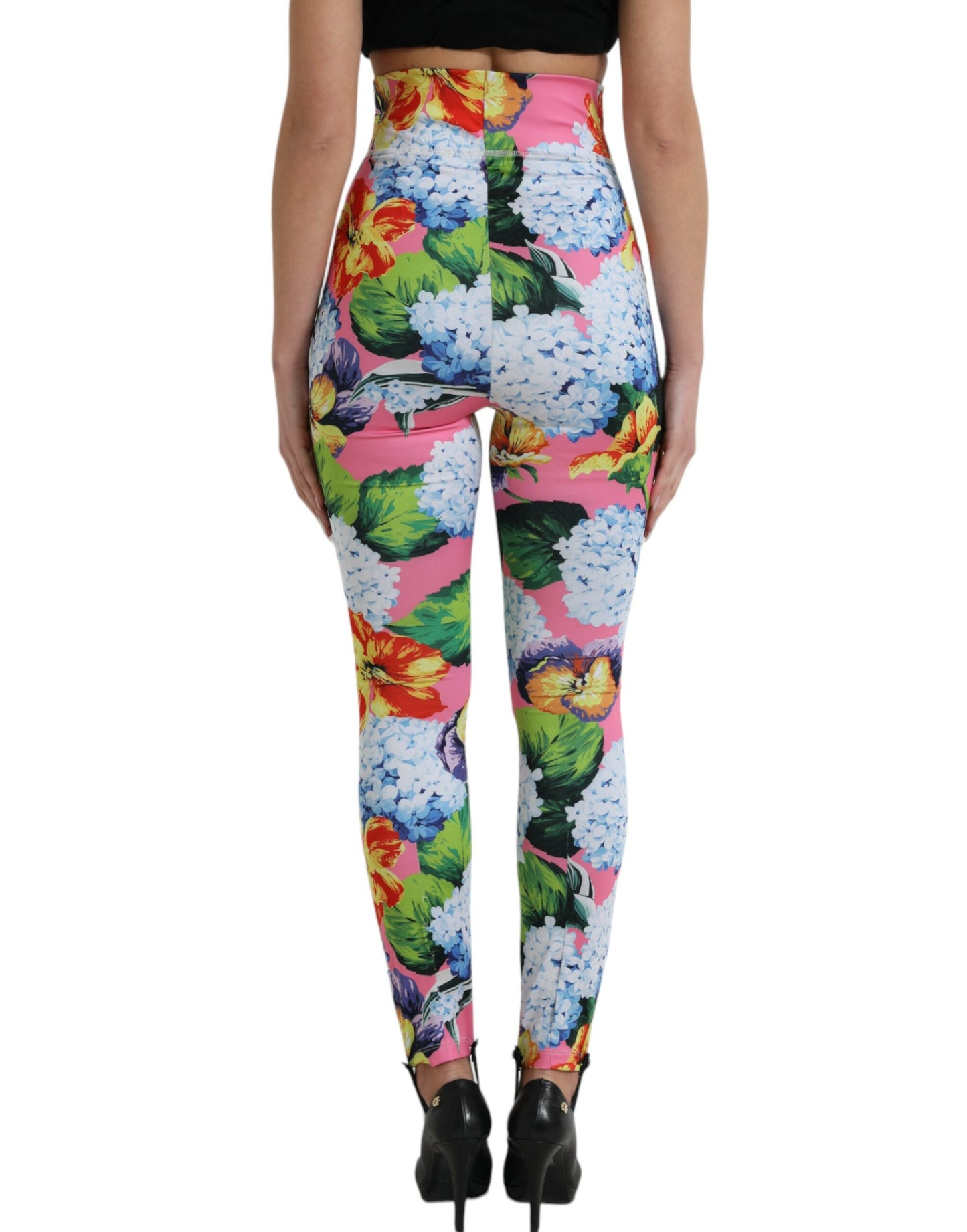 Dolce &amp; Gabbana Multicolor Floral High Waist Leggings Pants