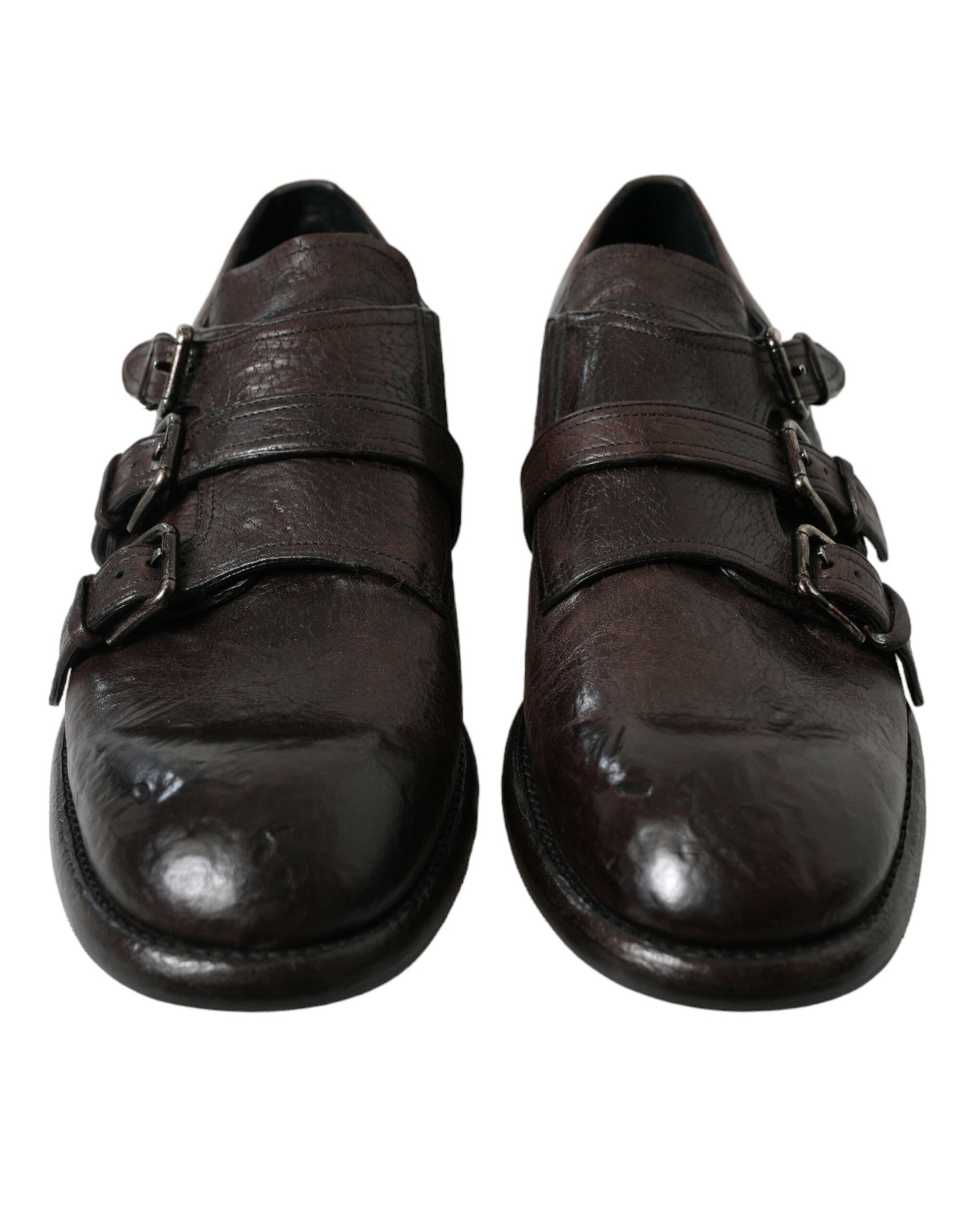 Dolce & Gabbana Elegant Triple Buckle Leather Dress Shoes