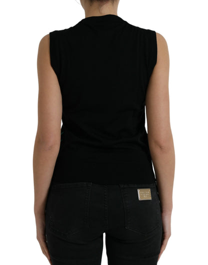 Dolce &amp; Gabbana Black Jungle Crew Neck Sleeveless Tank Top