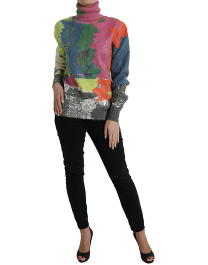 Dolce &amp; Gabbana Multicolor Mohair Turtleneck Pullover Sweater