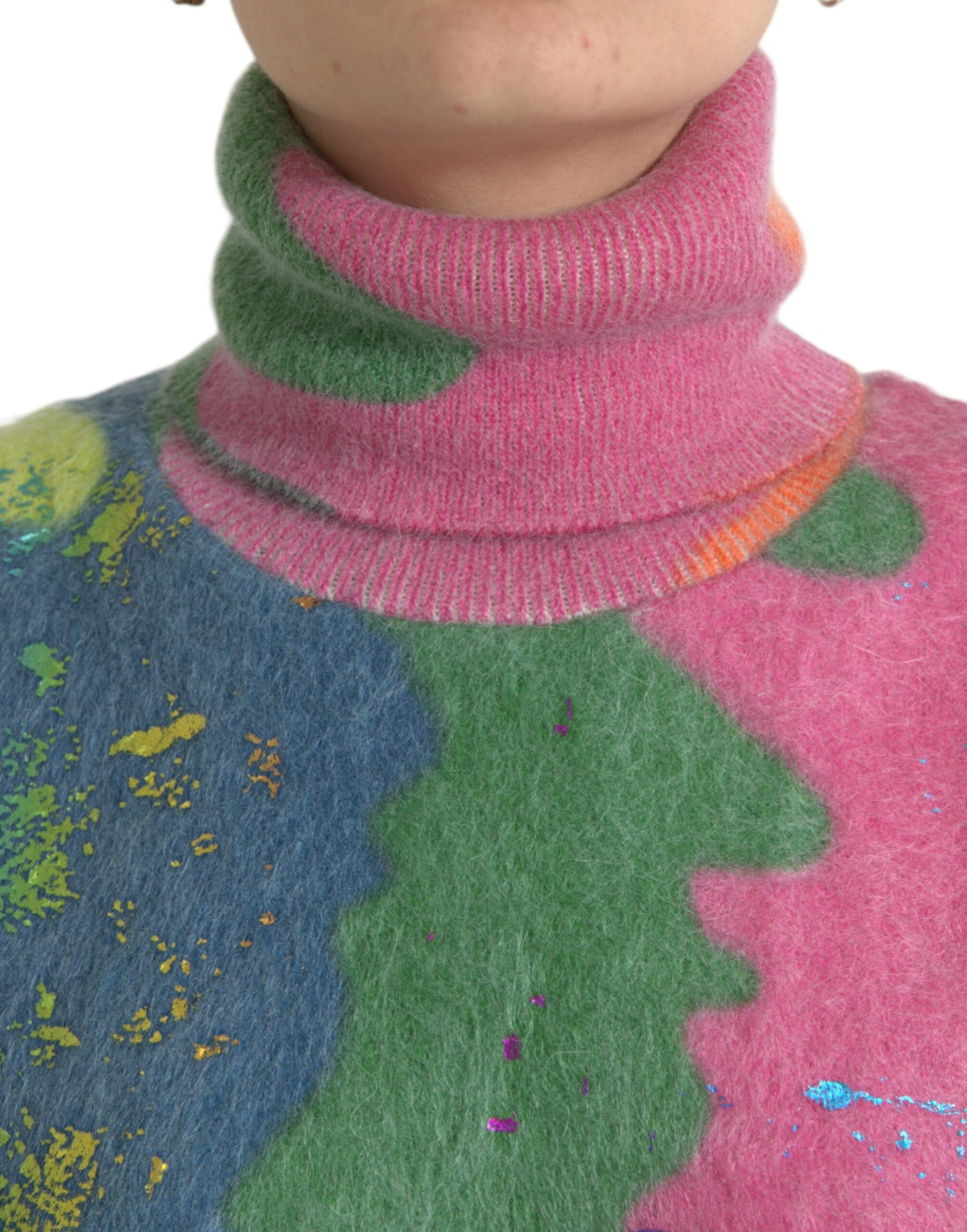 Dolce &amp; Gabbana Multicolor Mohair Turtleneck Pullover Sweater