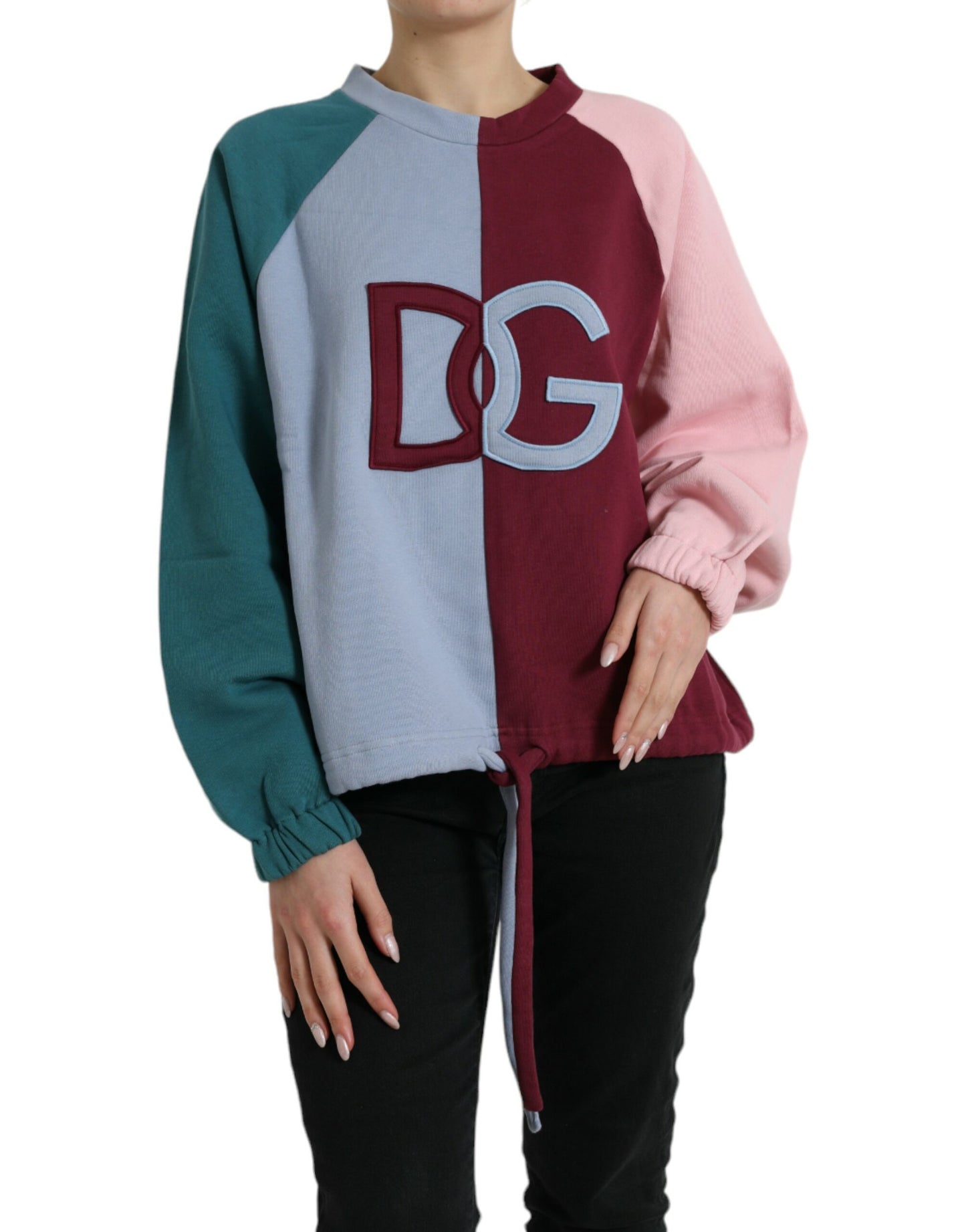 Dolce &amp; Gabbana Multicolor Cotton Crewneck Pullover Sweater