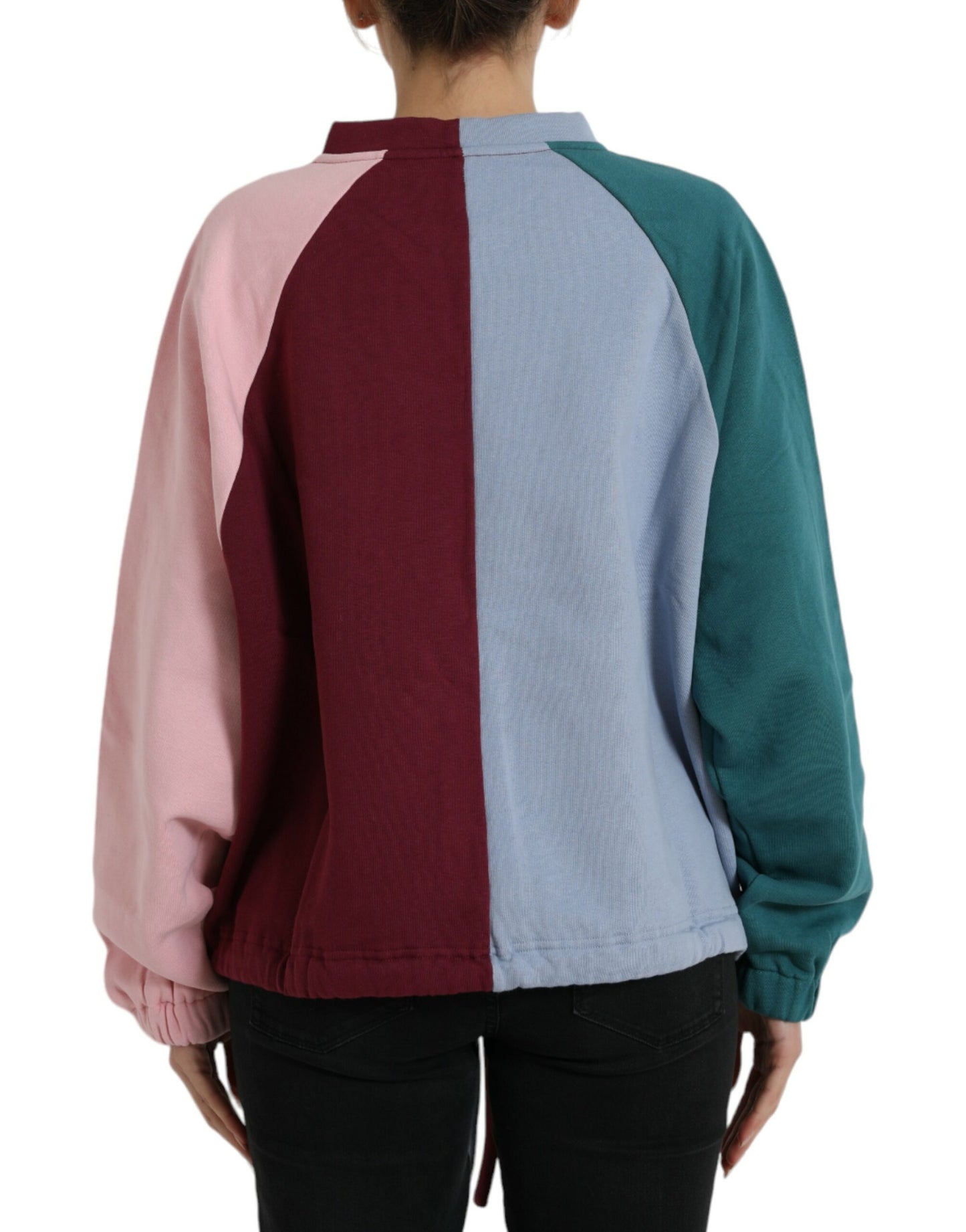 Dolce &amp; Gabbana Multicolor Cotton Crewneck Pullover Sweater