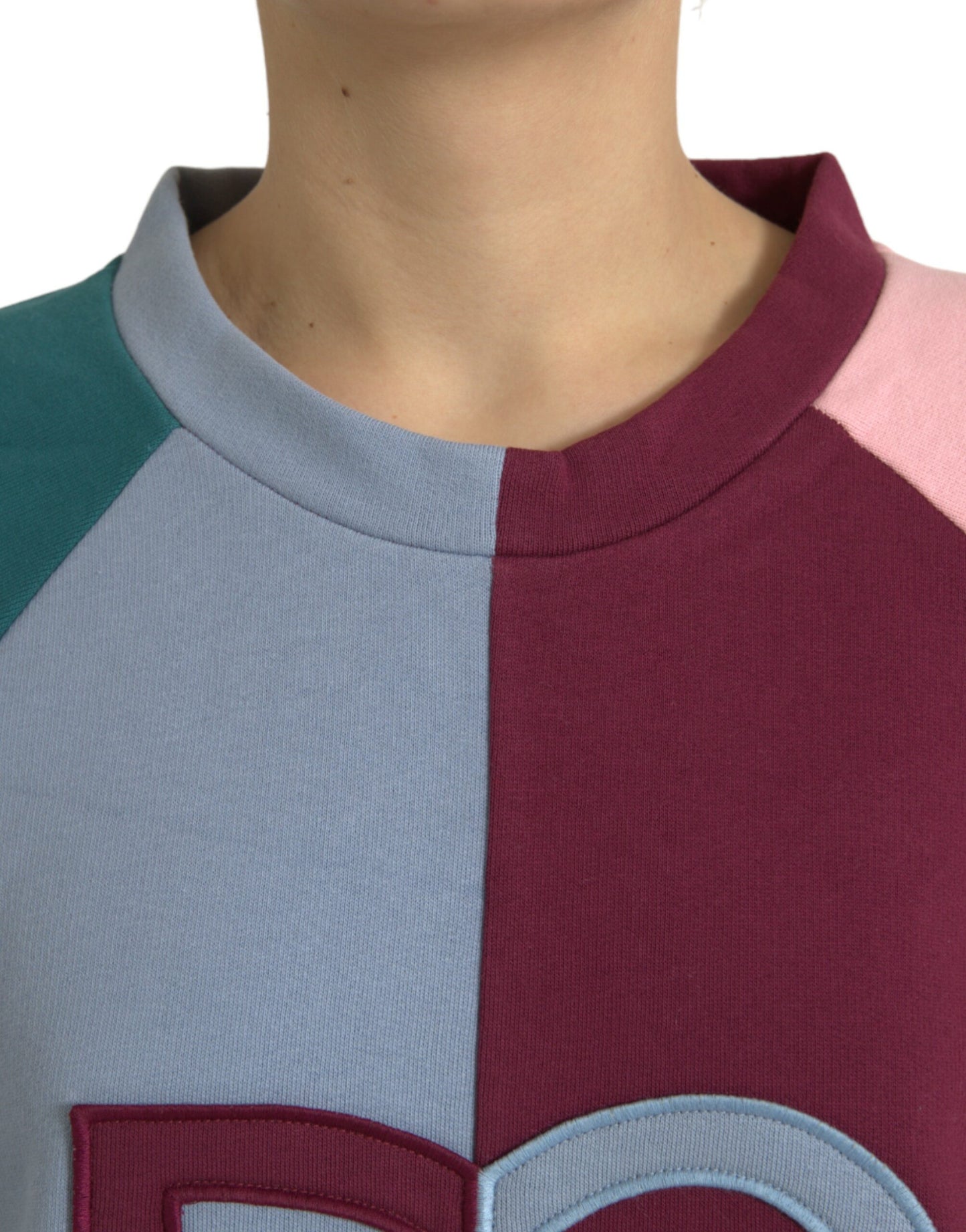 Dolce &amp; Gabbana Multicolor Cotton Crewneck Pullover Sweater