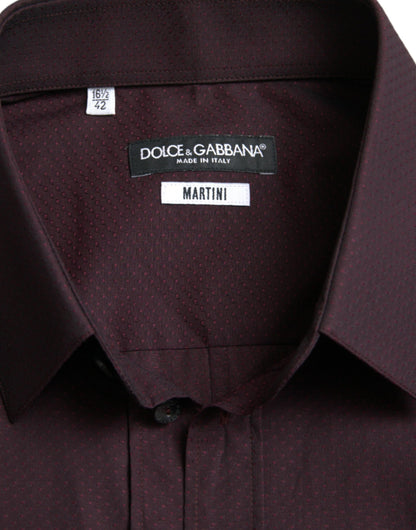 Dolce & Gabbana Elegant Maroon Martini Dress Shirt