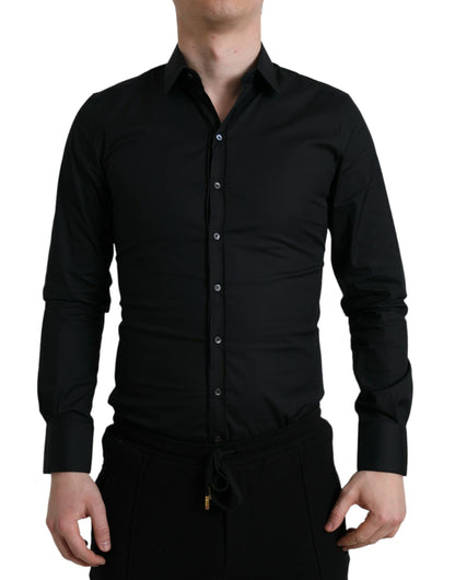 Dolce & Gabbana Elegant Black Slim Fit Italian Dress Shirt