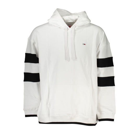 Tommy Hilfiger Chic White Hooded Sweatshirt with Contrast Details